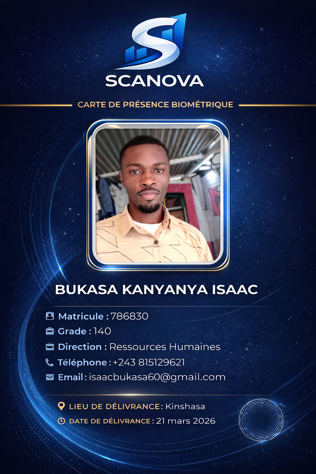 Exemple de badge généré par SCANOVA