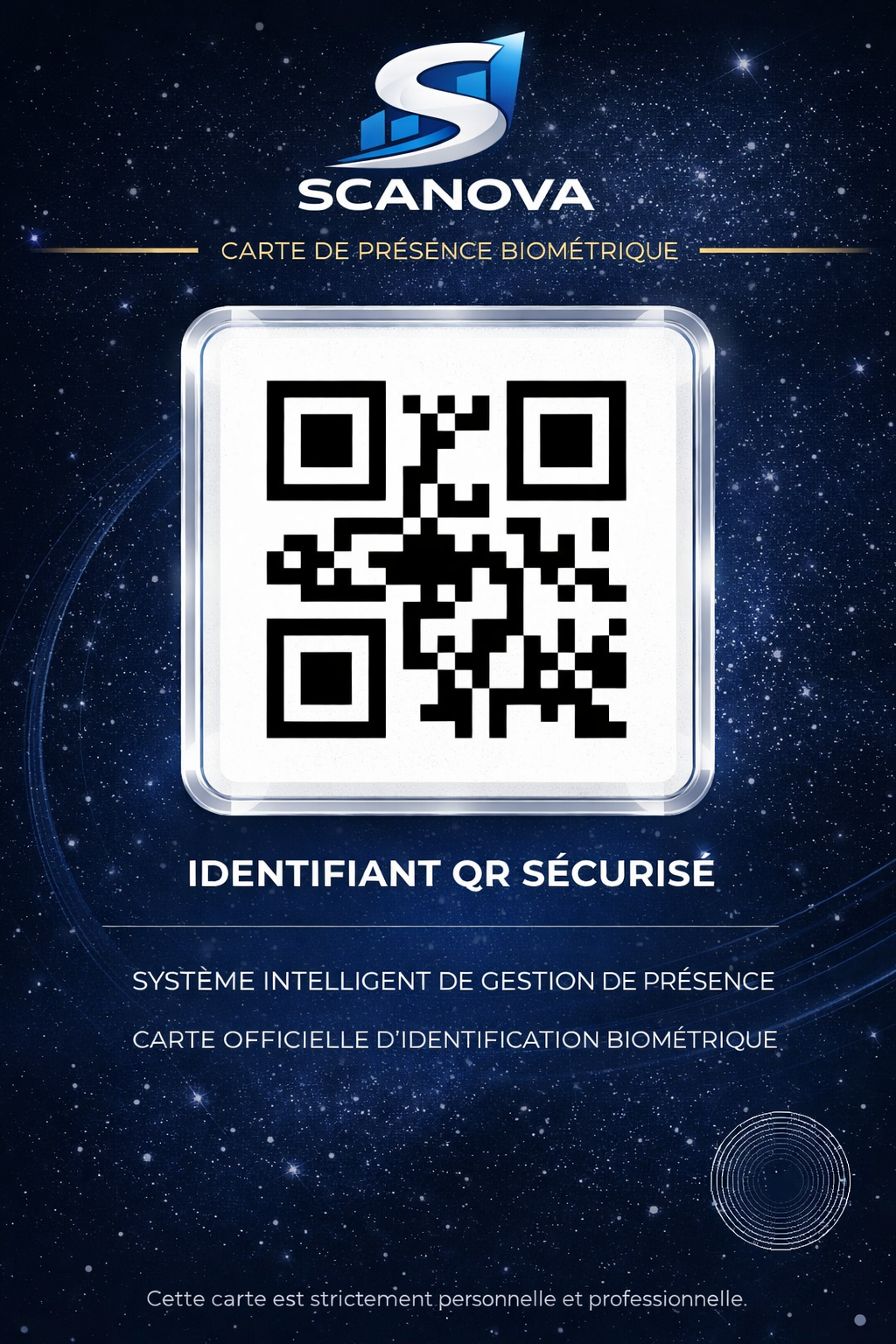 Badge d'identification biométrique SCANOVA